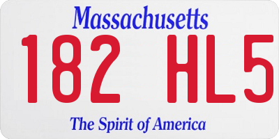 MA license plate 182HL5