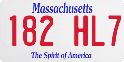 MA license plate 182HL7