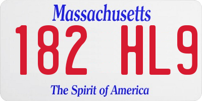 MA license plate 182HL9