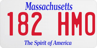 MA license plate 182HM0