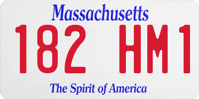 MA license plate 182HM1