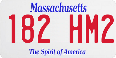 MA license plate 182HM2