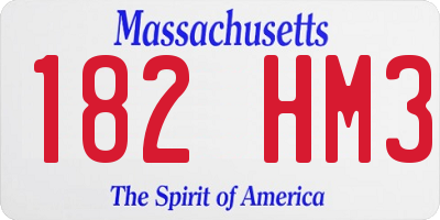 MA license plate 182HM3