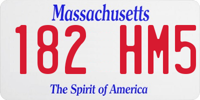 MA license plate 182HM5