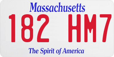 MA license plate 182HM7