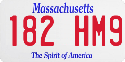 MA license plate 182HM9