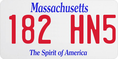 MA license plate 182HN5
