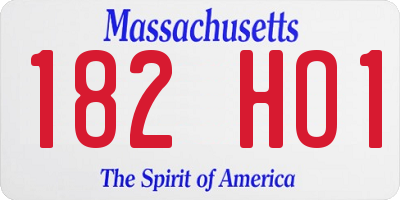 MA license plate 182HO1
