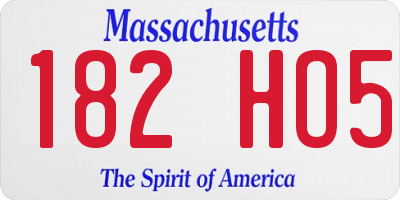 MA license plate 182HO5