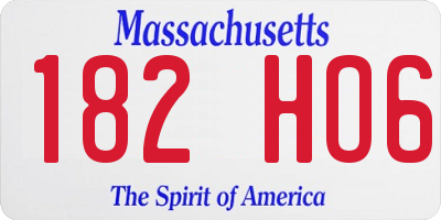 MA license plate 182HO6