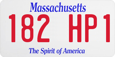 MA license plate 182HP1