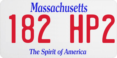 MA license plate 182HP2