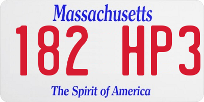 MA license plate 182HP3