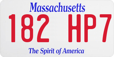 MA license plate 182HP7