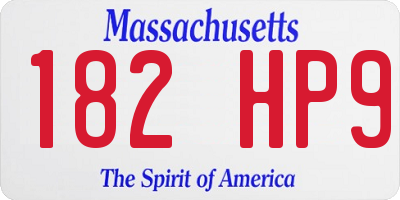 MA license plate 182HP9