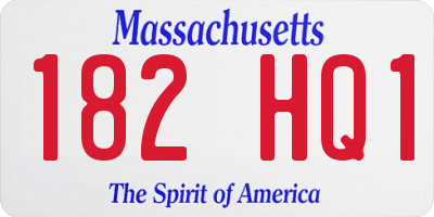 MA license plate 182HQ1