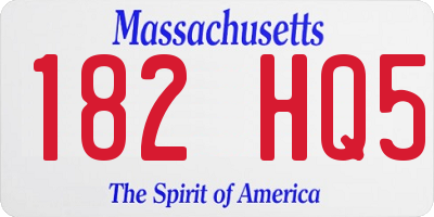 MA license plate 182HQ5