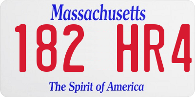 MA license plate 182HR4