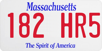 MA license plate 182HR5