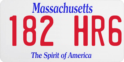 MA license plate 182HR6