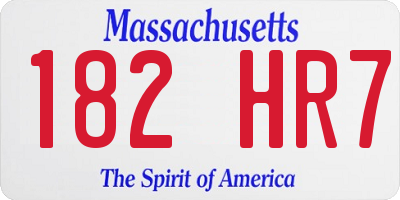 MA license plate 182HR7