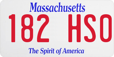 MA license plate 182HS0