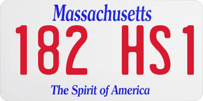 MA license plate 182HS1
