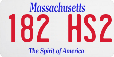 MA license plate 182HS2
