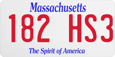MA license plate 182HS3