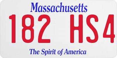 MA license plate 182HS4