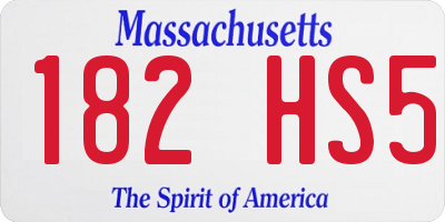 MA license plate 182HS5
