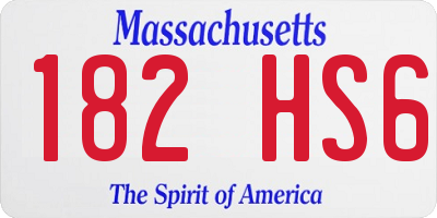 MA license plate 182HS6
