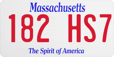 MA license plate 182HS7