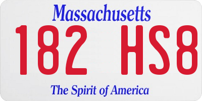 MA license plate 182HS8