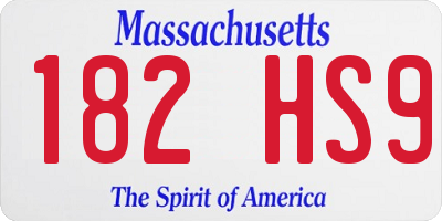 MA license plate 182HS9