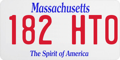 MA license plate 182HT0