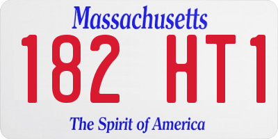 MA license plate 182HT1