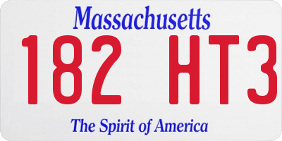 MA license plate 182HT3
