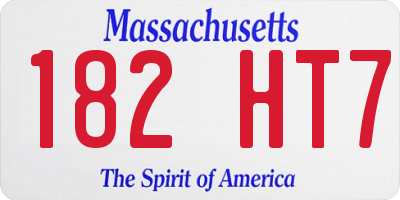 MA license plate 182HT7