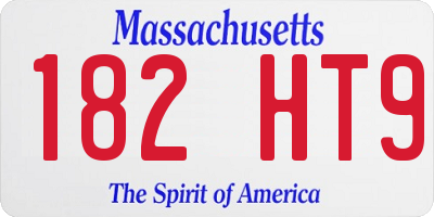 MA license plate 182HT9