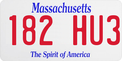 MA license plate 182HU3