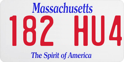MA license plate 182HU4