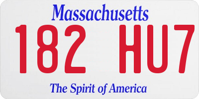 MA license plate 182HU7