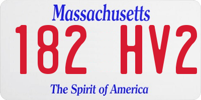 MA license plate 182HV2