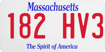 MA license plate 182HV3