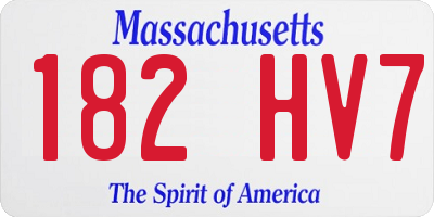 MA license plate 182HV7