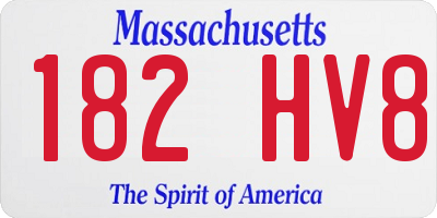 MA license plate 182HV8