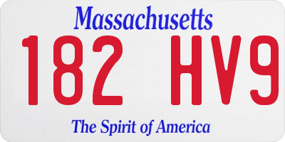 MA license plate 182HV9