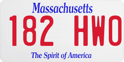 MA license plate 182HW0