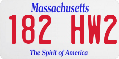 MA license plate 182HW2